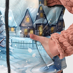 Детский жилет Новогодний городок и снеговики, цвет: 3D-черный — фото 2