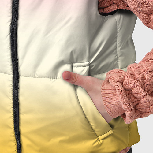 Детский жилет Розовый бежевый желтый градиент / 3D-Черный – фото 5
