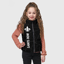 Детский жилет Saints Row glitch на темном фоне по-вертикали, цвет: 3D-черный — фото 2