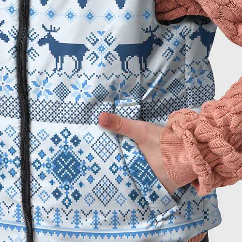 Детский жилет Blue sweater with reindeer / 3D-Светло-серый – фото 5