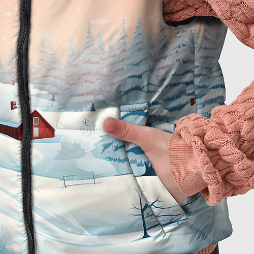 Детский жилет Погружение в зимнюю атмосферу / 3D-Красный – фото 5