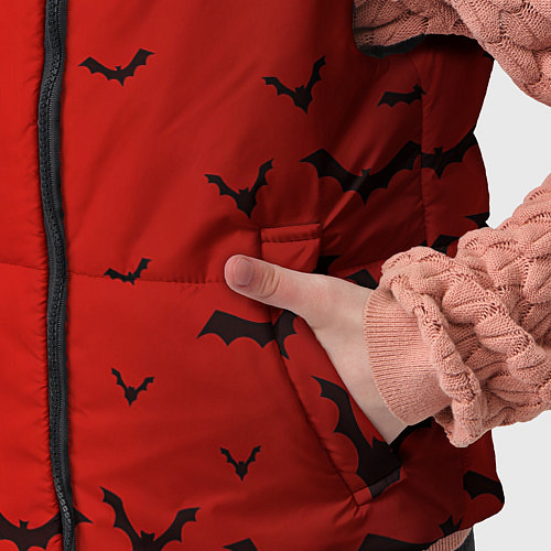 Детский жилет Летучие мыши на красном фоне / 3D-Светло-серый – фото 5