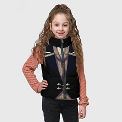 Детский жилет Фрак тёмный с цепочками и брошью, цвет: 3D-светло-серый — фото 2