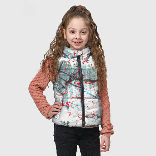 Детский жилет Узоры на мраморе / 3D-Красный – фото 3