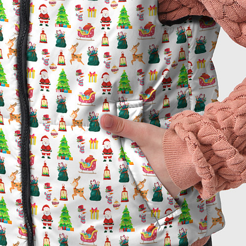 Детский жилет Дед Мороз и сани в лесу / 3D-Черный – фото 5