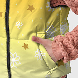 Детский жилет Снежинки и звезды на желтом, цвет: 3D-светло-серый — фото 2