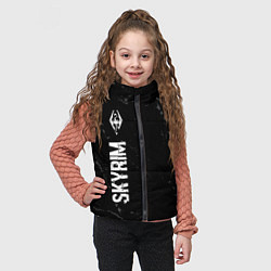Детский жилет Skyrim glitch на темном фоне по-вертикали, цвет: 3D-черный — фото 2