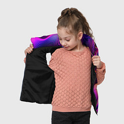 Детский жилет Неоновый узор неоновая волна, цвет: 3D-черный — фото 2