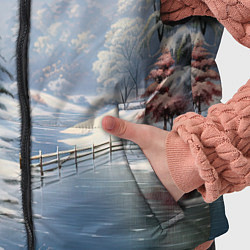 Детский жилет Северное сияние торжества новогодний пейзаж, цвет: 3D-светло-серый — фото 2