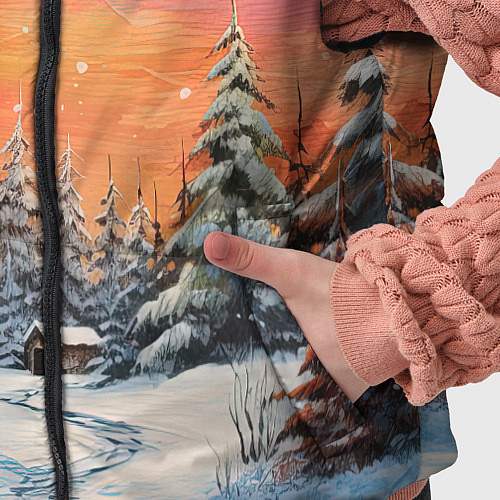 Детский жилет Заснеженная радость нового года / 3D-Черный – фото 5