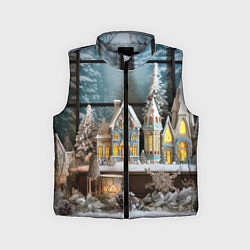 Детский жилет Снежный день в городе, цвет: 3D-светло-серый