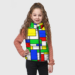 Детский жилет Геометрический жёлто-сине-красный, цвет: 3D-черный — фото 2