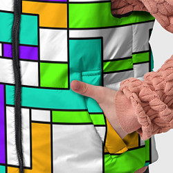 Детский жилет Геометрический зелёно-фиолетовый, цвет: 3D-черный — фото 2