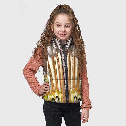 Детский жилет Абстрактный рисунок по мотивам крыла бабочки / 3D-Красный – фото 3