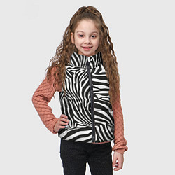 Детский жилет Шкура зебры черно - белая графика, цвет: 3D-черный — фото 2