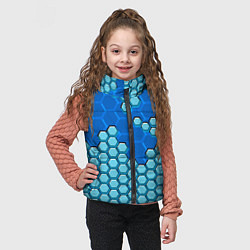 Детский жилет Синяя энерго-броня из шестиугольников, цвет: 3D-светло-серый — фото 2