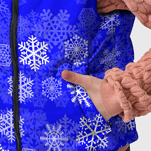 Детский жилет Снежинки на синем / 3D-Светло-серый – фото 5