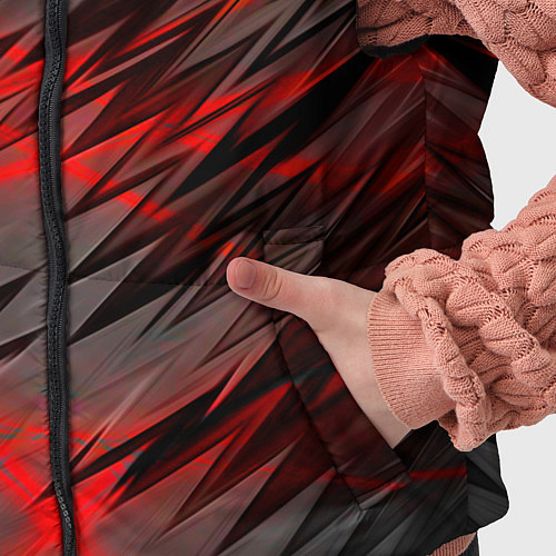 Детский жилет Красные полосы надрезы / 3D-Черный – фото 5