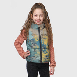 Детский жилет Гранжевая стена с краской, цвет: 3D-черный — фото 2