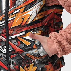 Детский жилет Улица в оранжевом граффити, цвет: 3D-светло-серый — фото 2