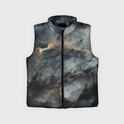 Детский жилет Темно-серый мрамор, цвет: 3D-черный