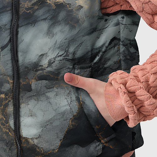 Детский жилет Темно-серый мрамор / 3D-Черный – фото 5