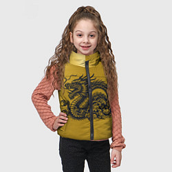 Детский жилет Дракон на золоте, цвет: 3D-светло-серый — фото 2
