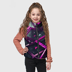 Детский жилет Фиолетовая абстрактная конструкция, цвет: 3D-черный — фото 2