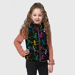 Детский жилет Разноцветные танцующие скелетики, цвет: 3D-красный — фото 2