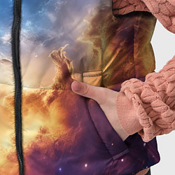Детский жилет Оранжевая небула космос, цвет: 3D-черный — фото 2