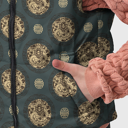 Детский жилет Дракон - паттерн / 3D-Светло-серый – фото 5