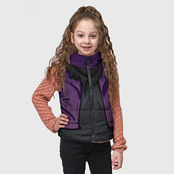 Детский жилет Фиолетовая косуха лича с черепами, цвет: 3D-черный — фото 2