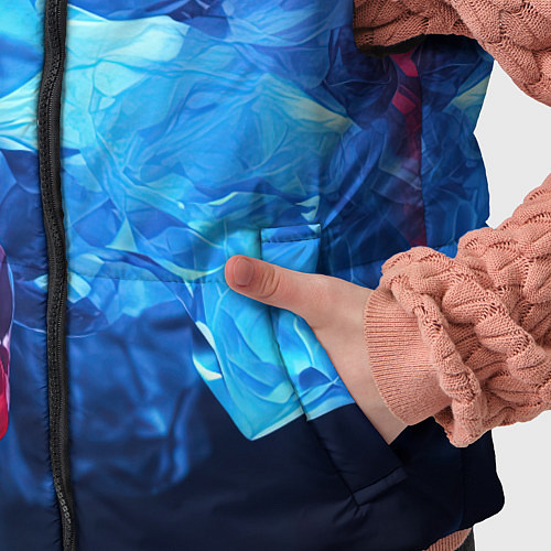 Детский жилет Синяя ледяная абстракция с красным / 3D-Светло-серый – фото 5