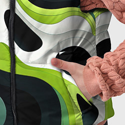 Детский жилет Белая вязкая текстура на зеленой, цвет: 3D-красный — фото 2