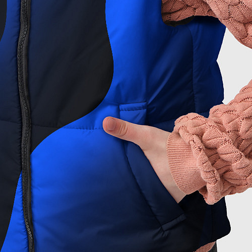 Детский жилет Герб РФ - глубокий синий / 3D-Черный – фото 5