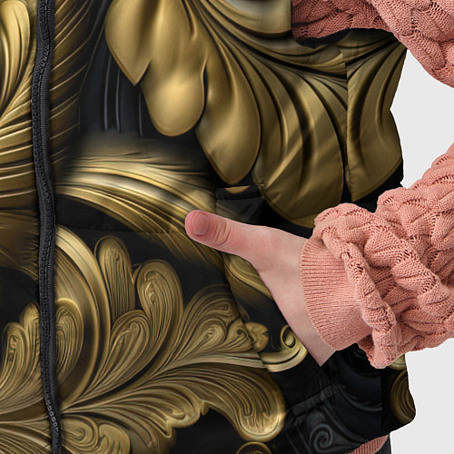 Детский жилет Золотой узор и герб России / 3D-Черный – фото 5