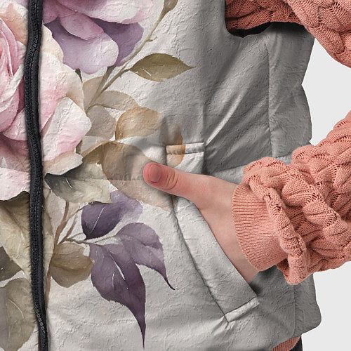 Детский жилет Нежные розовые розы на стене / 3D-Черный – фото 5