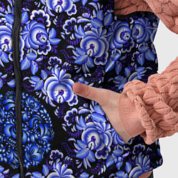 Детский жилет Новогодняя гжель роспись на чёрном фоне, цвет: 3D-светло-серый — фото 2