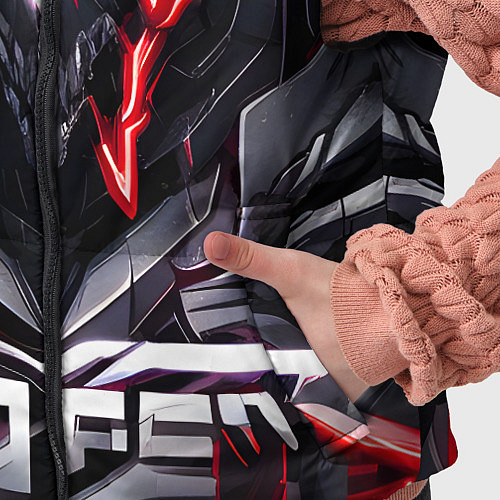 Детский жилет Красный кибернетический демон / 3D-Светло-серый – фото 5