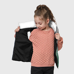 Детский жилет Туманный градиент бело-зелёный, цвет: 3D-черный — фото 2