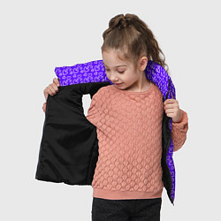 Детский жилет Паттерн маленькие сердечки фиолетовый, цвет: 3D-черный — фото 2