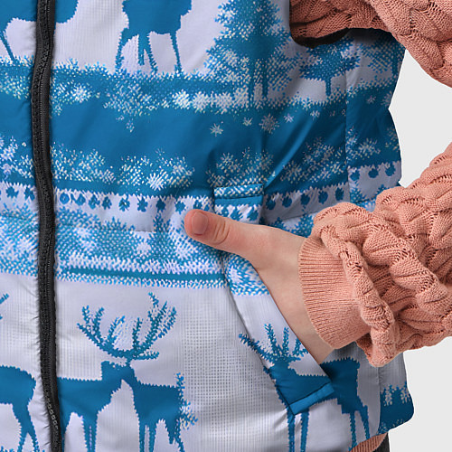 Детский жилет Синие олени / 3D-Черный – фото 5