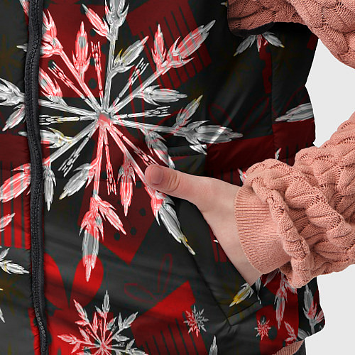 Детский жилет Рождественские снежинки / 3D-Черный – фото 5