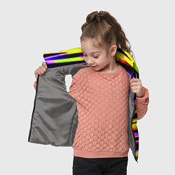 Детский жилет Цветные неоновые полосы, цвет: 3D-светло-серый — фото 2