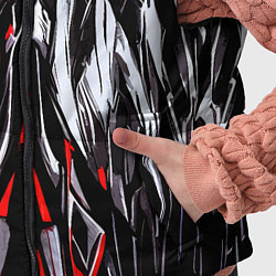 Детский жилет Агрессивные линии белые и красные, цвет: 3D-черный — фото 2