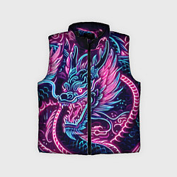 Детский жилет Neon Japanese dragon - irezumi, цвет: 3D-черный