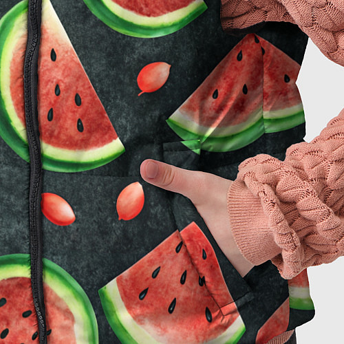 Детский жилет Паттерн красные дольки арбуза / 3D-Черный – фото 5