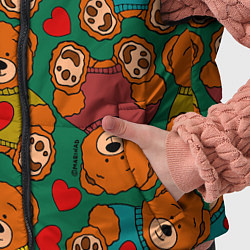 Детский жилет Игрушки мишки в цветных свитерах и сердца, цвет: 3D-черный — фото 2