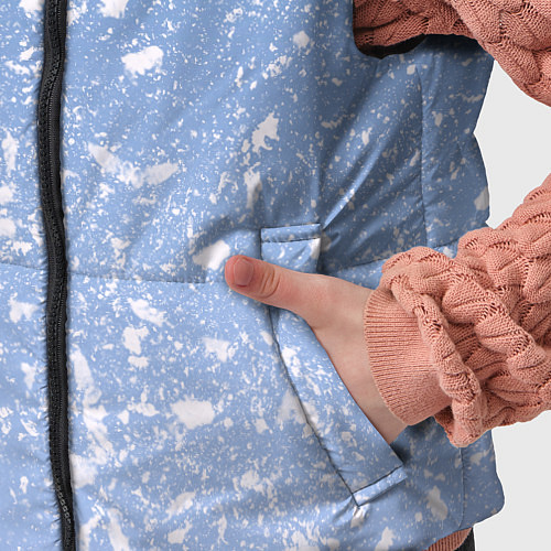 Детский жилет Белые хлопья на голубом фоне / 3D-Черный – фото 5