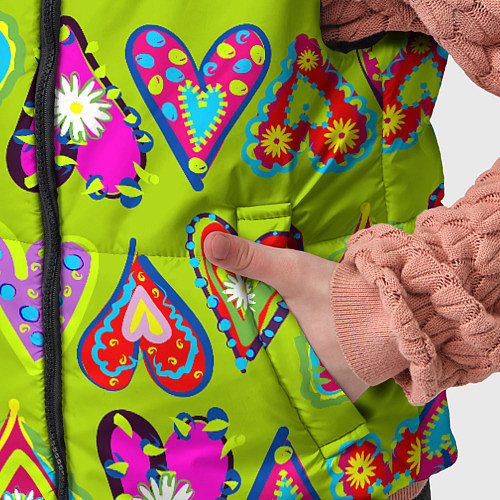 Детский жилет Разноцветные сердца в мексиканском стиле / 3D-Красный – фото 5